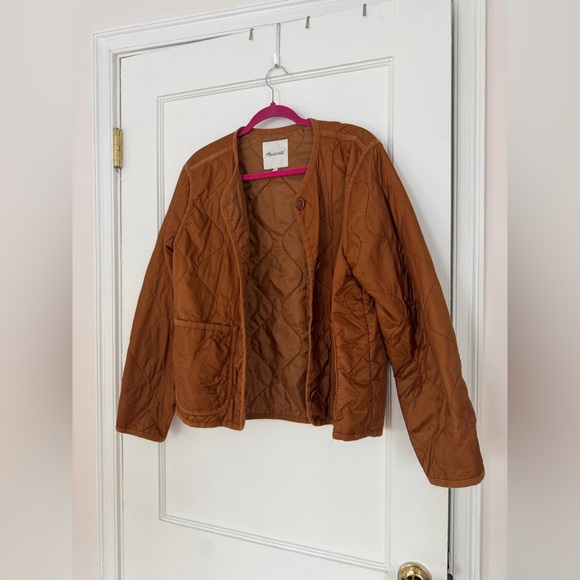 Madewell Jackets & Blazers - Madewell quilted burnt orange Leigh wait puffer SIZE XL